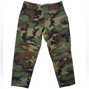Vintage Military Camo Cargo Pants Woodland BDU Large Short